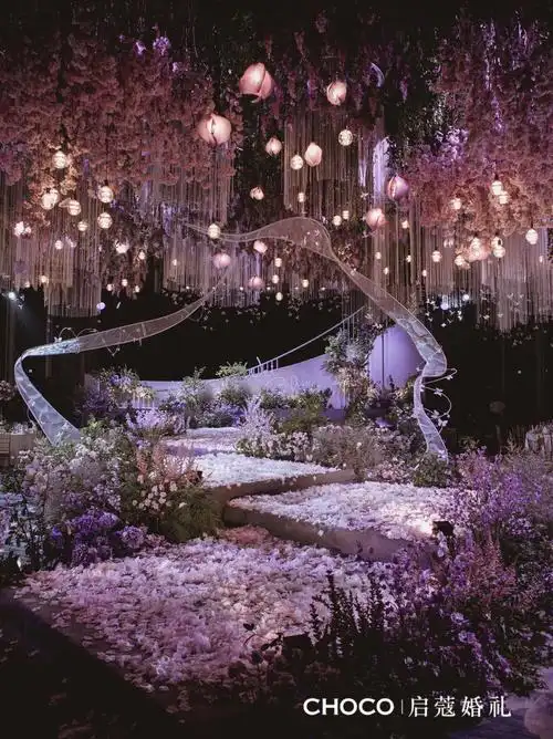 惊鸿依然好好看梦幻唯美紫色花园系婚礼