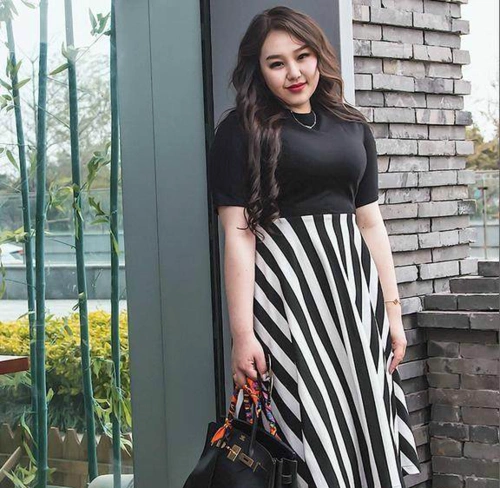 180斤胖模穿上高档大码女装,性感迷人又显瘦,老公脸都红