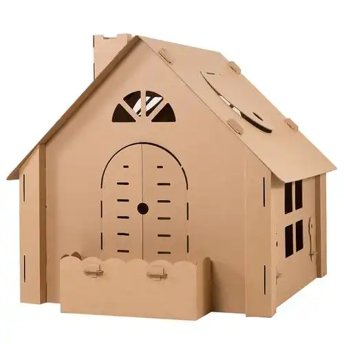 儿童纸板帐篷大号游戏屋纸箱房子室内城堡涂鸦玩具屋手工diy装饰